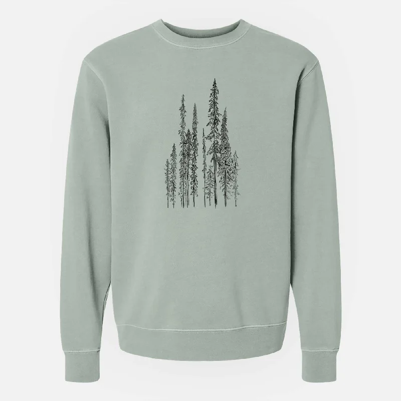 Closeout loose fit sports sweatshirtBlack Spruce (Picea mariana) - Unisex Pigment Dyed Crew Sweatshirt