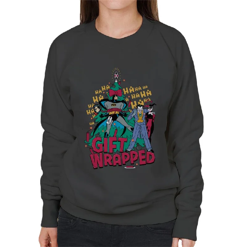 Shop and Save athletic style hoodieBatman Christmas Joker I Gift Wrapped Women's Sweatshirt
