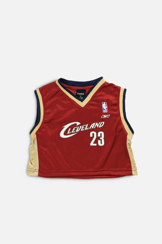 Weekend Deal oversized sports sweatshirtRework Cleveland Cavaliers NBA Crop Jersey - S