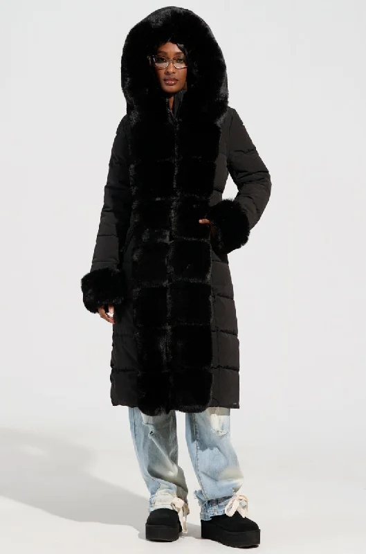 Overstock wool coatARLETTE FUR TRIM PUFFER