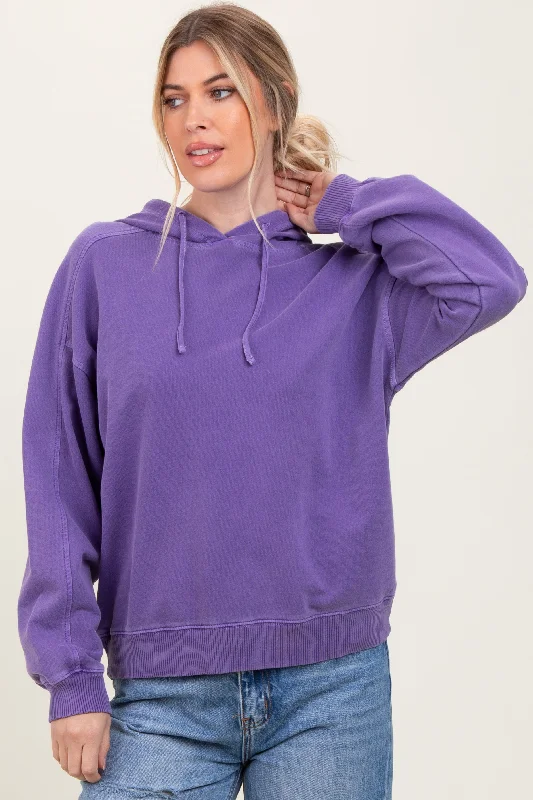 Midnight Sale Purple French Terry Hooded Sweatshirt