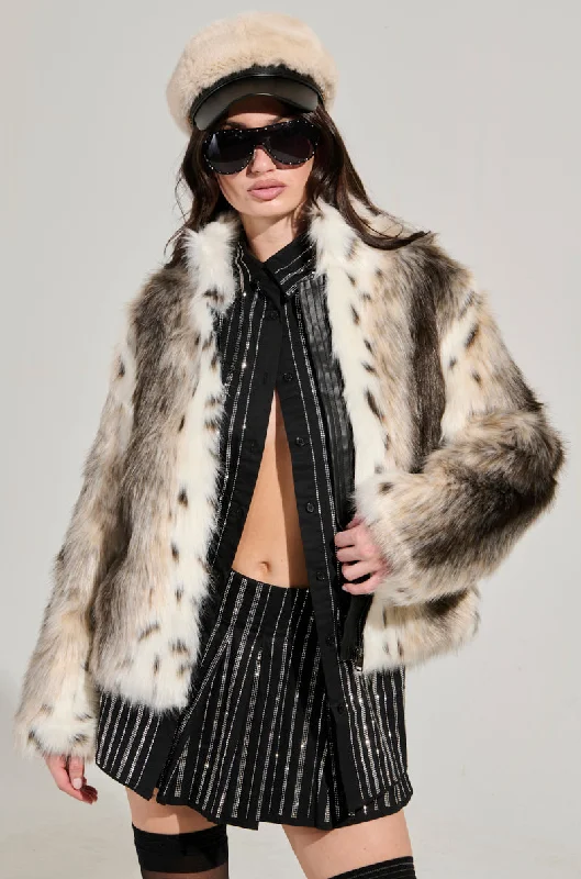 Final Sale vintage trench coatELSIE FAUX FUR BOMBER