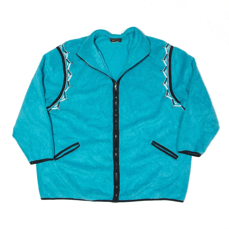 Weekend Special faux fur coatBOB MACKIE Embellished Jacket Blue Fleece Womens L