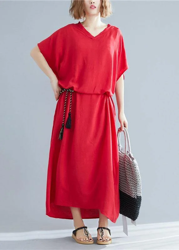 Weekend Special bohemian dressWomen v neck pockets cotton linen summer Soft Surroundings Work red Dress Weekend Special bohemian dressWomen v neck pockets cotton linen summer Soft Surroundings Work red Dress