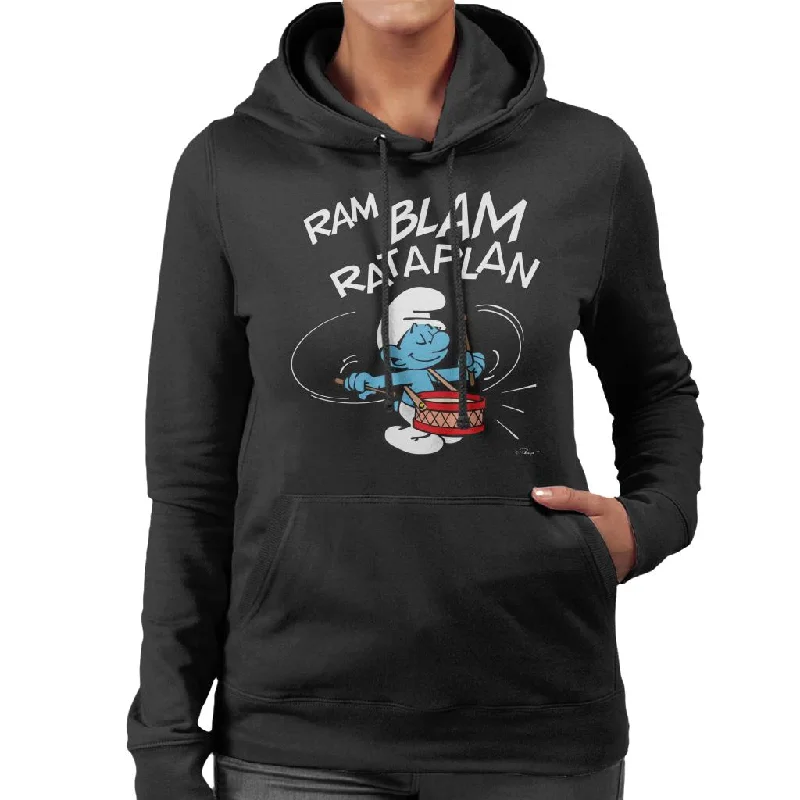 Super Bargain oversized pullover hoodieThe Smurfs Ram Blam Rataplan Women's Hooded Sweatshirt Super Bargain oversized pullover hoodieThe Smurfs Ram Blam Rataplan Women's Hooded Sweatshirt