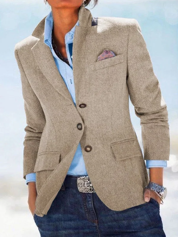 Act Now warm trench coatSolid Color Long Sleeve Suit Jacket
