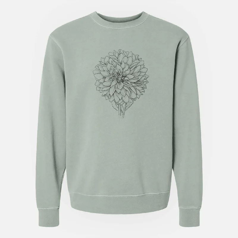 Huge Discounts comfy workout sweatshirtDahlia Cafe Au Lait - Unisex Pigment Dyed Crew Sweatshirt