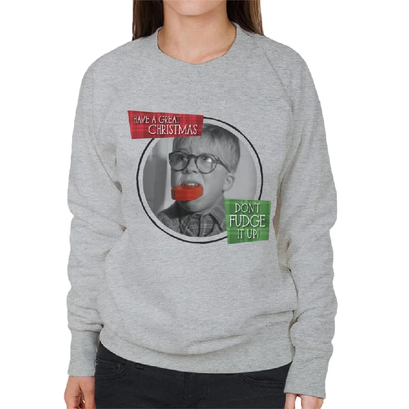 Weekend Special soft gym hoodieA Christmas Story Ralphie Don't Fudge It Up Women's Sweatshirt
