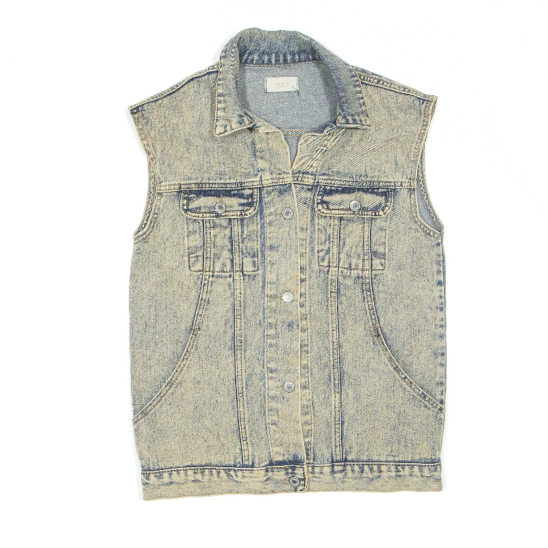 Exclusive Savings sleek trench coatLALALA Denim Gilet Blue Womens M