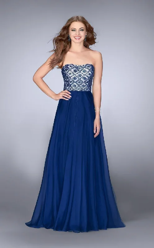 Year-End Clearance La Femme Gigi - 24561 Strapless Beaded Top Chiffon Prom Gown