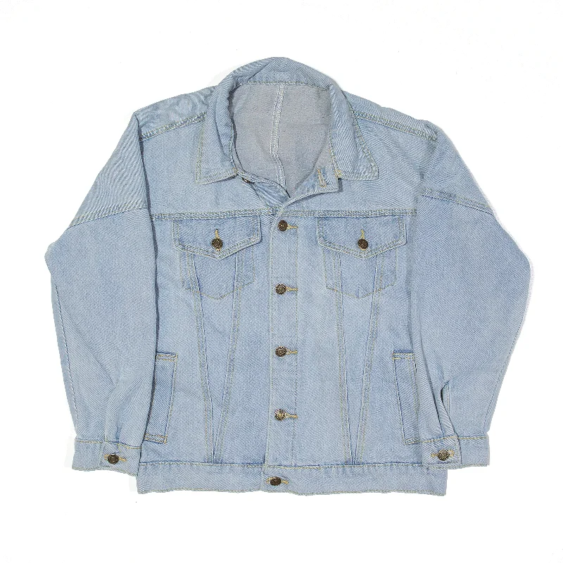 Grand Opening Sale cozy wool-blend coatJacket Blue Relaxed 90s Denim Womens M