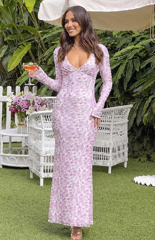 Price Reduction slim fit coatZach Pink Long Sleeve Maxi Dress