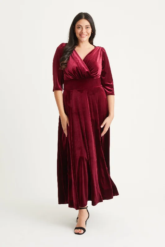 Special Discount playful dressVerity Velvet Claret Maxi Gown
