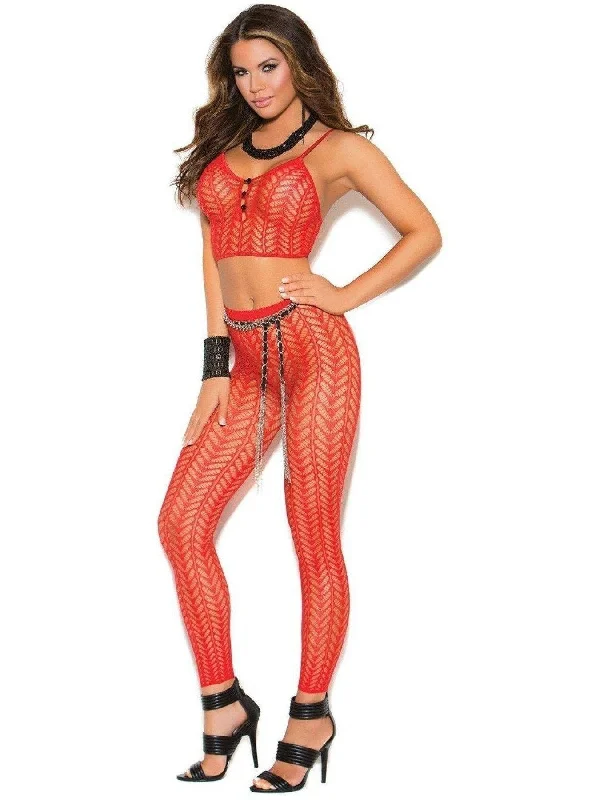 Warehouse Sale Vivace EM-81279 Cami top and matching leggings with feather design