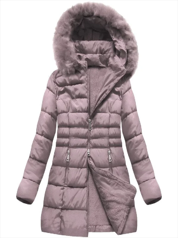 Limited Time tailored blazer coatSolid Color Hooded Pocket Warm Down Coat