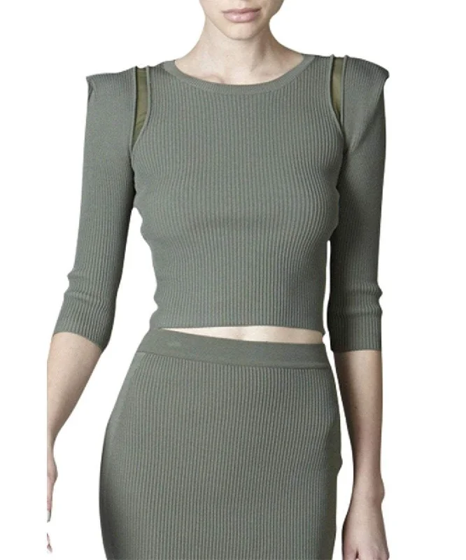 Special Offer Stella & Jamie Yves Cropped Top in Ivy (8901222597)