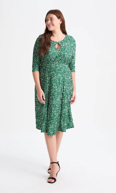 Midnight Madness v-neck dressKeyhole Teal Cream Midi Dress