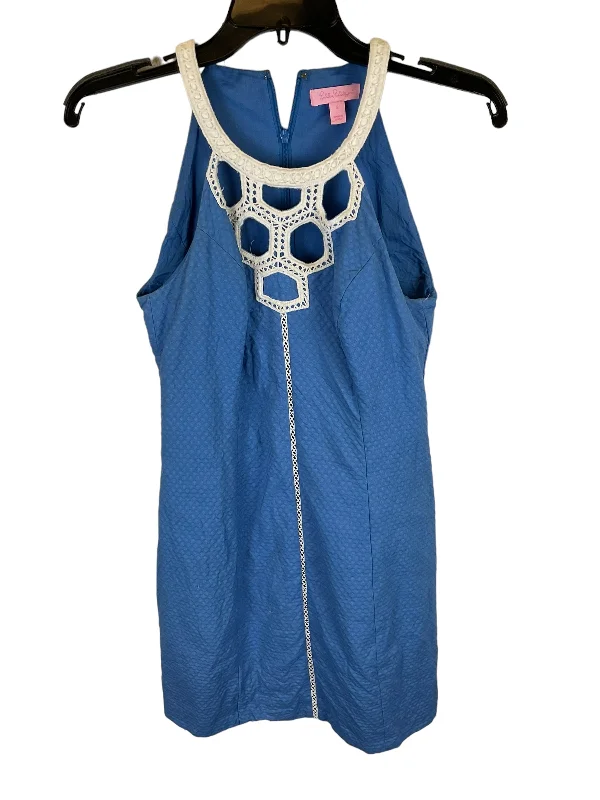 Buy Now one-shoulder dressBlue Dress Designer Lilly Pulitzer, Size 2