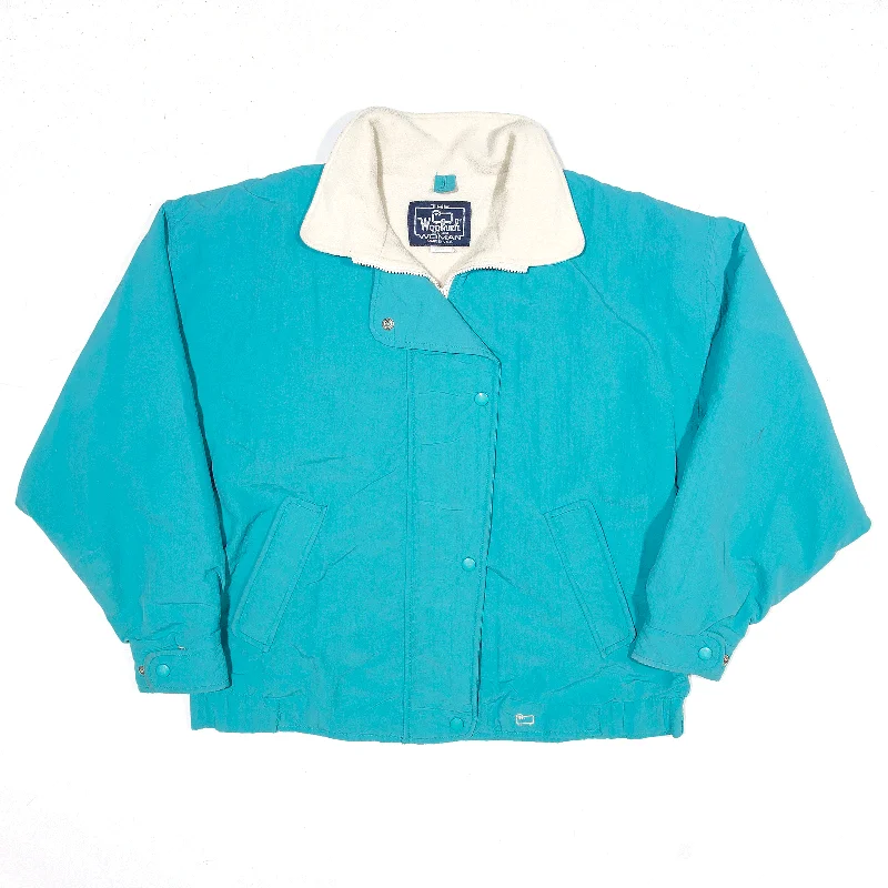 Overstock Sale puffer jacketWOOLRICH Fleece Lined Turquoise Jacket Blue 80s Womens L