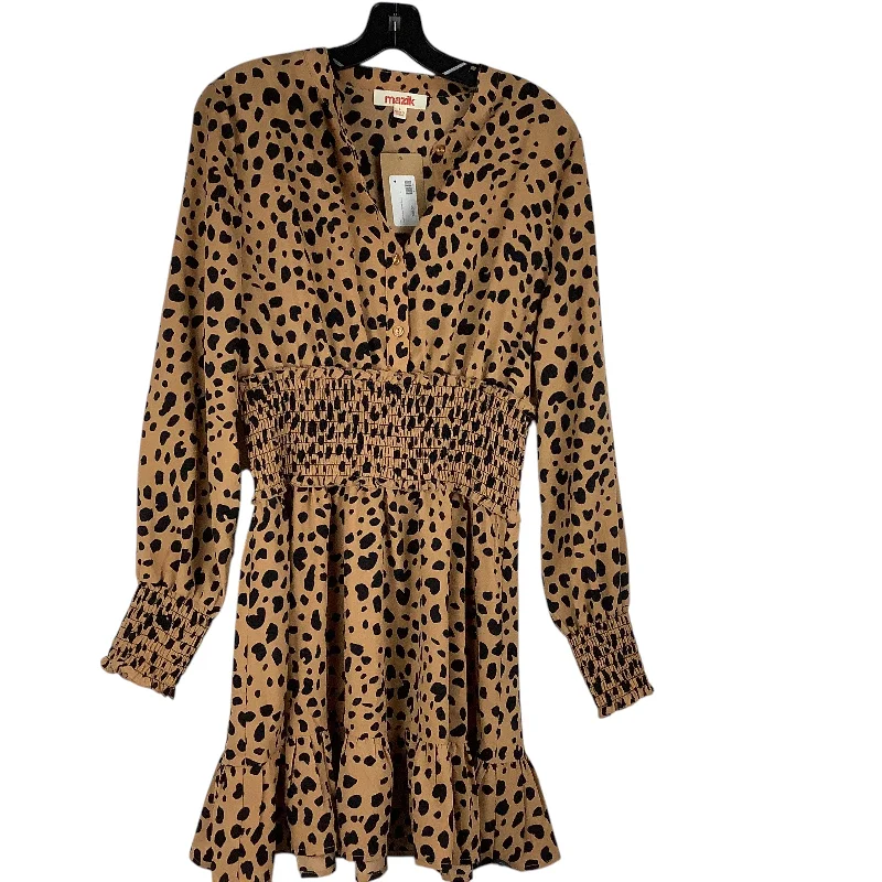 Hurry In ruffle dressDress Casual Midi By Clothes Mentor In Animal Print, Size: L