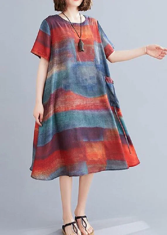 Deal Dash floral dressBeautiful o neck pockets dresses Inspiration floral A Line Dress