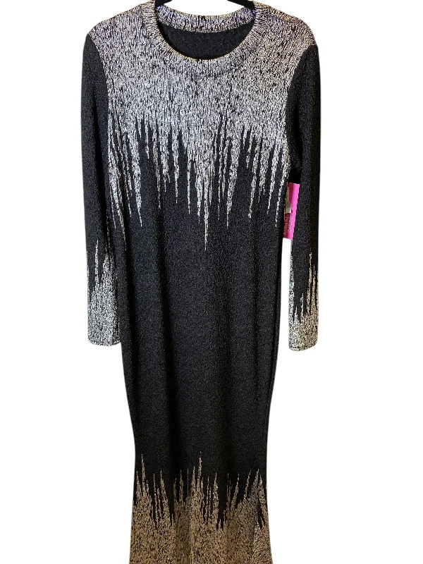 Deep Discounts puff sleeve dressDress Party Long By Cmc In Black & Silver, Size: Xxl