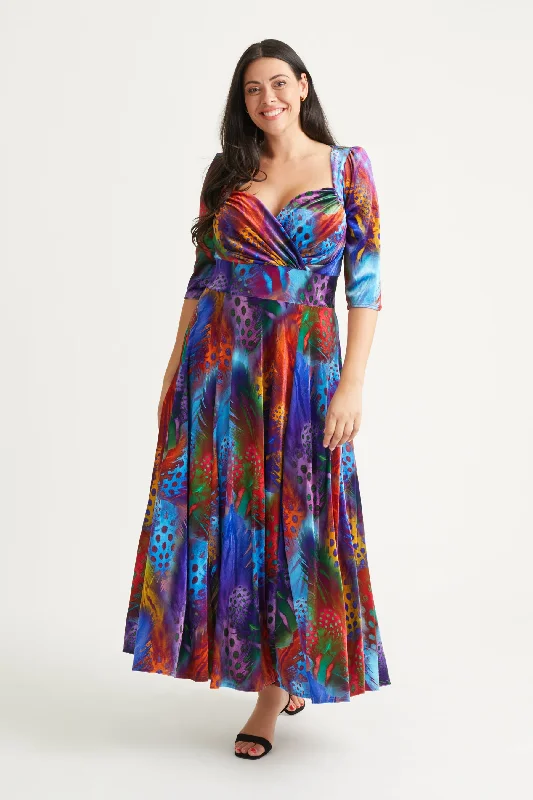 Can't Miss casual midi dressElizabeth Peacock Multi Velvet Maxi Gown