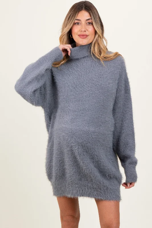 Don't Wait lace dressCream Fuzzy Knit Turtleneck Maternity Sweater Mini Dress