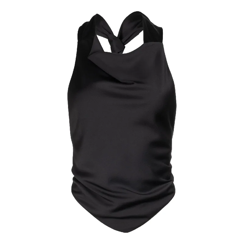 Fantastic Offers Halter Scarf Top | Noir