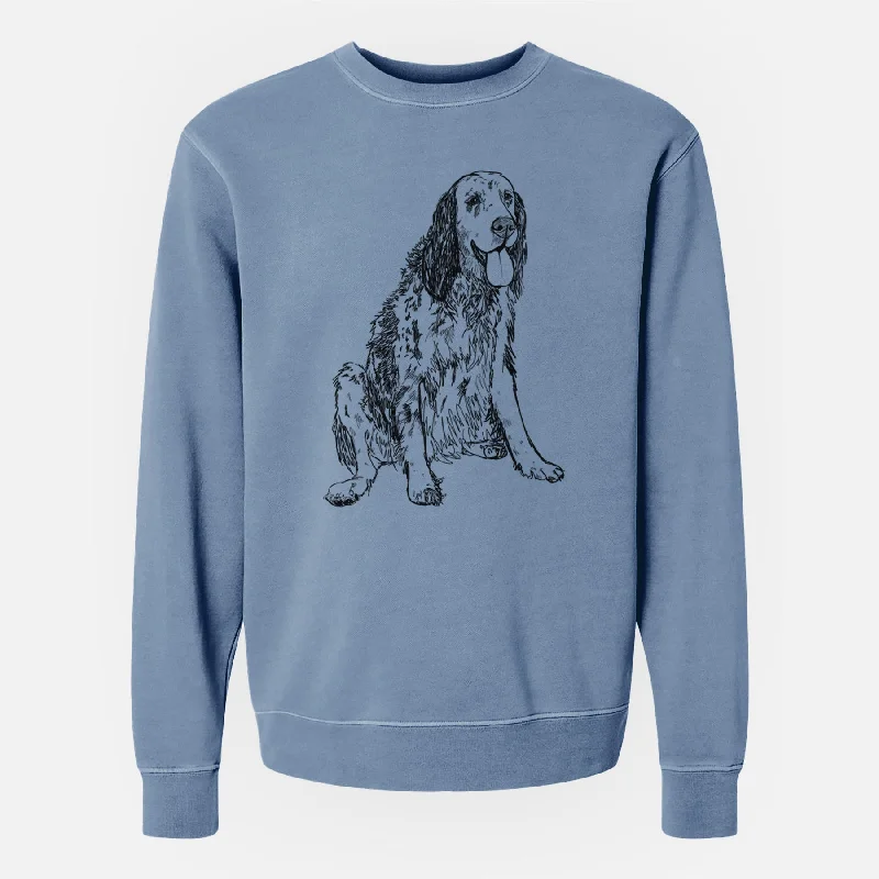 Today’s Special fitness hoodie for trainingDoodled Otis the English Setter - Unisex Pigment Dyed Crew Sweatshirt