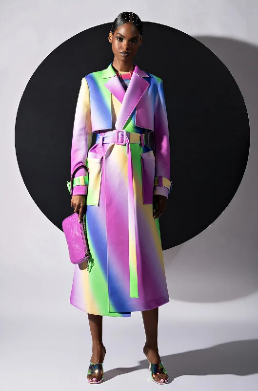 Shop and Save modern coatNO PLACE LIKE HOME OMBRE TRENCH JACKET