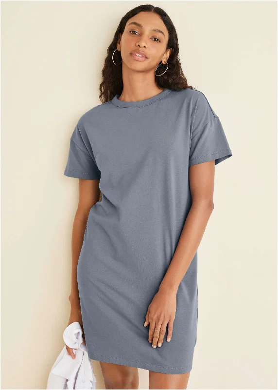 Factory Direct Sale off-the-shoulder dressT-Shirt Dress - Seafog