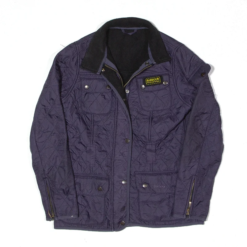 Best Bargains zip-up jacketBARBOUR Fleece Lined Quilted Jacket Purple Womens UK 10