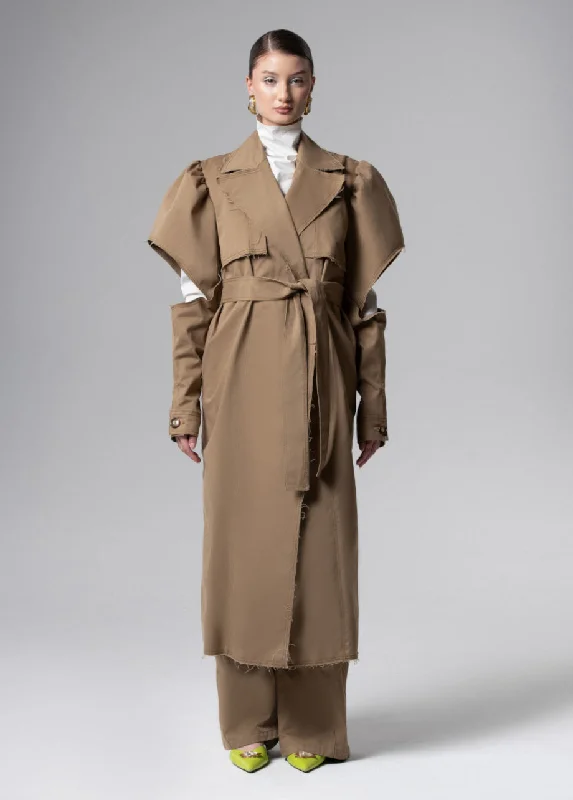 Daily Specials relaxed fit coatBELTED PUFF-SLEEVE TRENCH