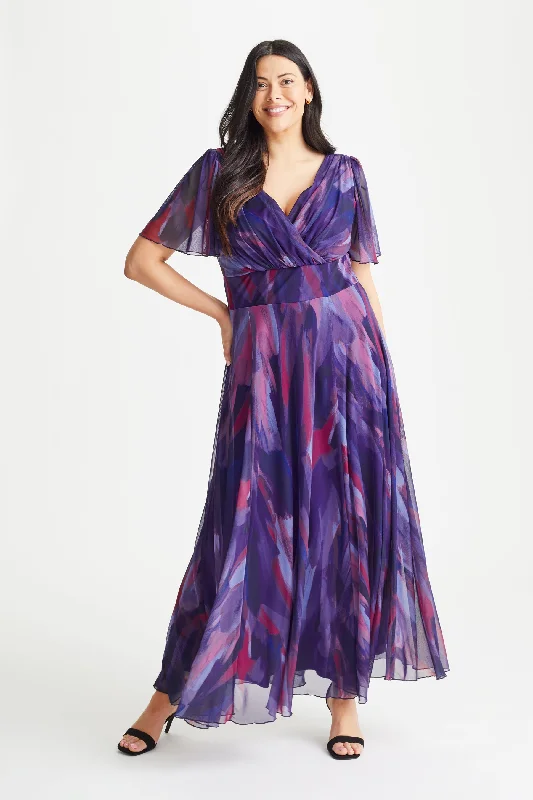 The Best Prices A-line dressIsabelle Indigo Magenta Float Sleeve Maxi Dress