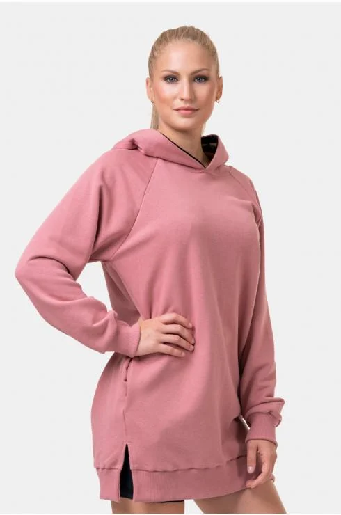 Bargain Bin Nebbia Everyday Hero Hooded Long Sweatshirt - Old Rose