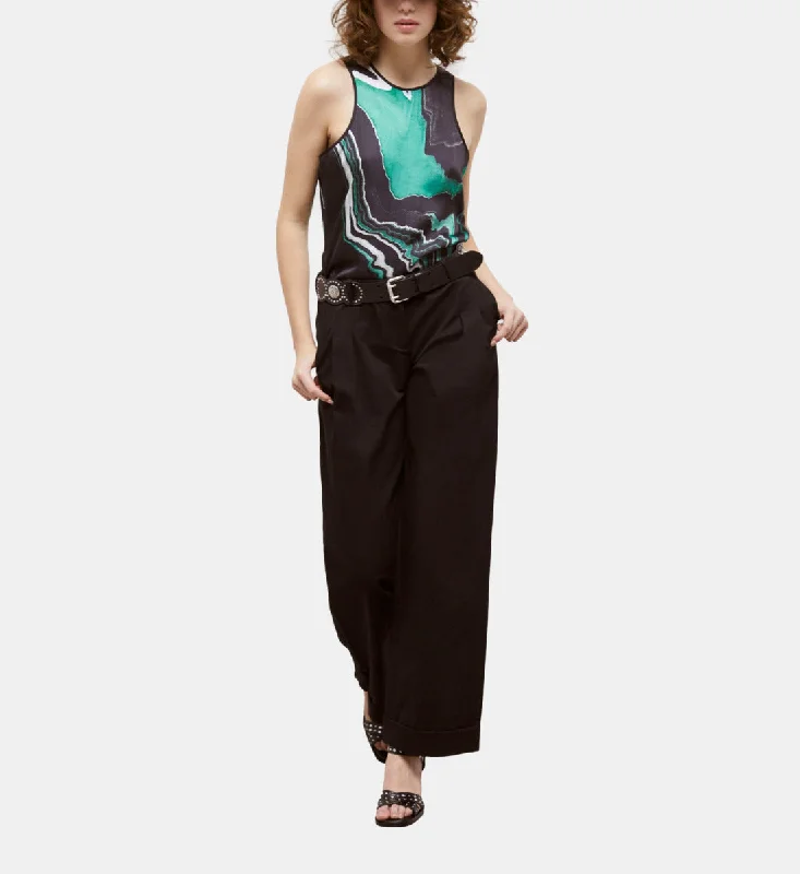Massive Deals Printed Top | Women | Black x Green
