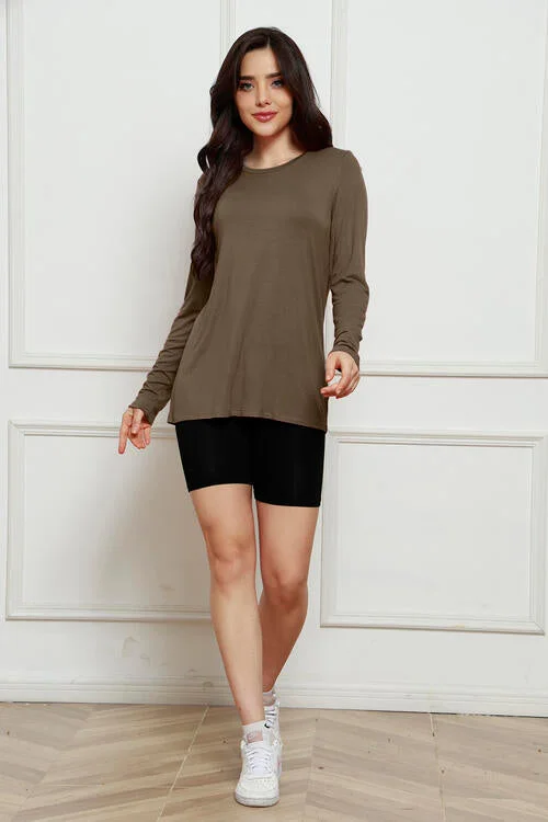 New Markdowns Basic Bae Full Size Round Neck Long Sleeve Top
