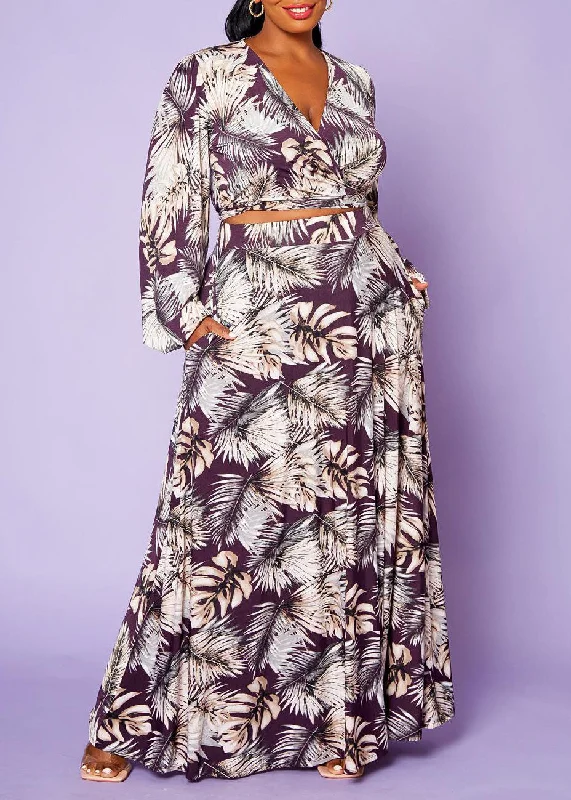 Savings Event Hi Curvy Plus Size Women Luxurious blouse Top with Maxi Skirt Set