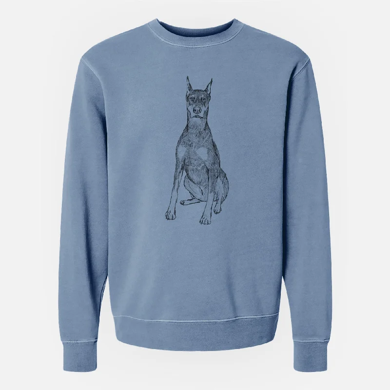 New Arrival stylish training hoodieDoodled Drake the Doberman Pinscher - Unisex Pigment Dyed Crew Sweatshirt