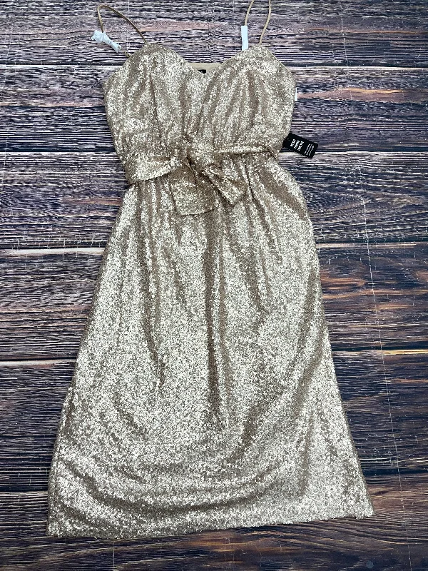 Great Deals sleek dressDress Party Midi By Express In Gold, Size: M