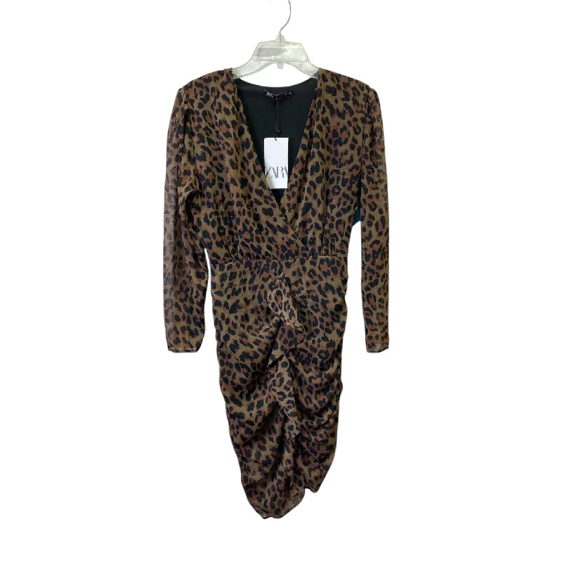 Deal Explosion wrap-around dressDress Casual Midi By Zara In Animal Print, Size:M