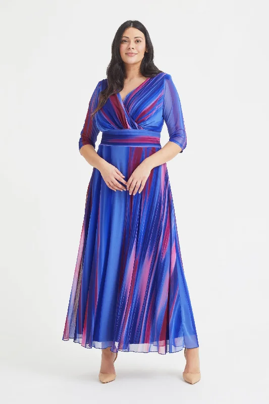 Blowout Sale mini dressVerity Blue Ikat Print Maxi Gown