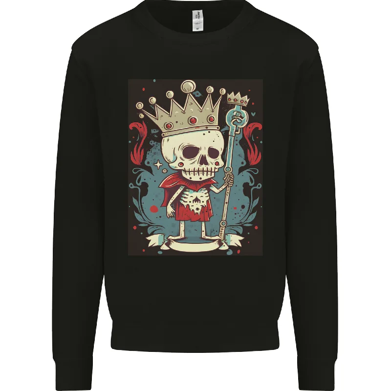 Price Rollback trendy gym wear hoodieA Vintage Style Skeleton Retro King Skull Mens Sweatshirt Jumper