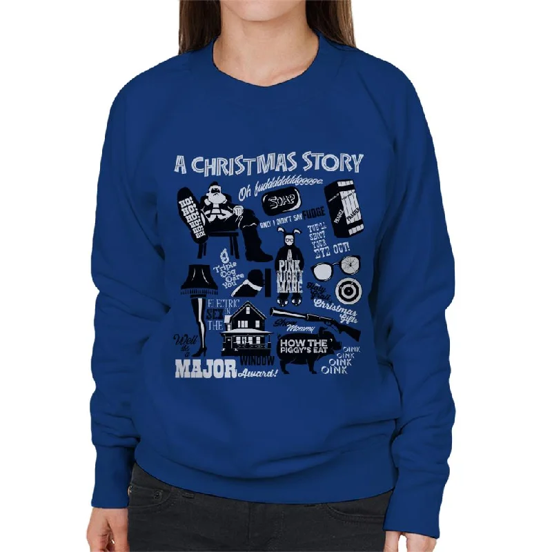 Clearance Event workout-ready hoodieA Christmas Story Quote Montage Women's Sweatshirt