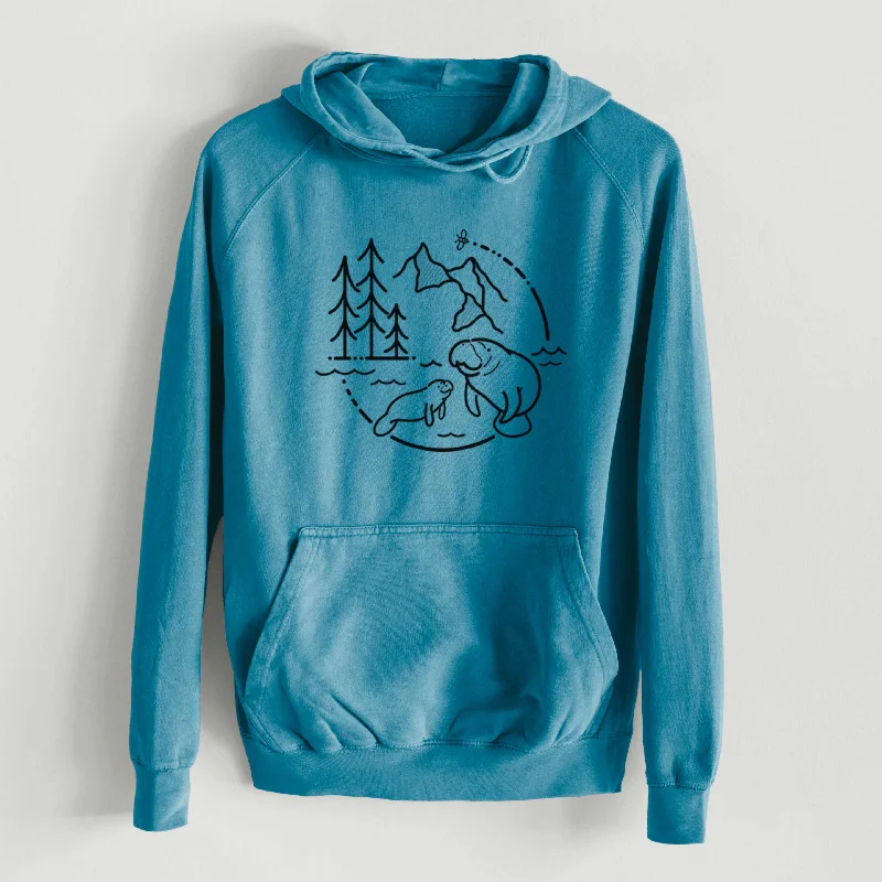 Now or Never lightweight fitness hoodieIt's All Connected - Manatee  - Mid-Weight Unisex Vintage 100% Cotton Hoodie