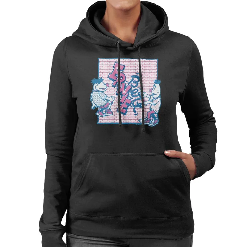 Clearance Event chic pullover hoodieSesame Street Ernie And Bert Painting Wall Women's Hooded Sweatshirt Clearance Event chic pullover hoodieSesame Street Ernie And Bert Painting Wall Women's Hooded Sweatshirt