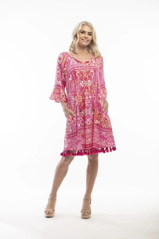 Members Only casual slip dressOrientique Rayon Tassel Dress