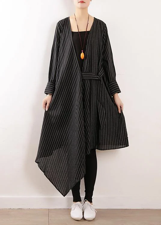 Exclusive Savings midi dressAutumn new original design loose asymmetrical striped shirt cardigan coat