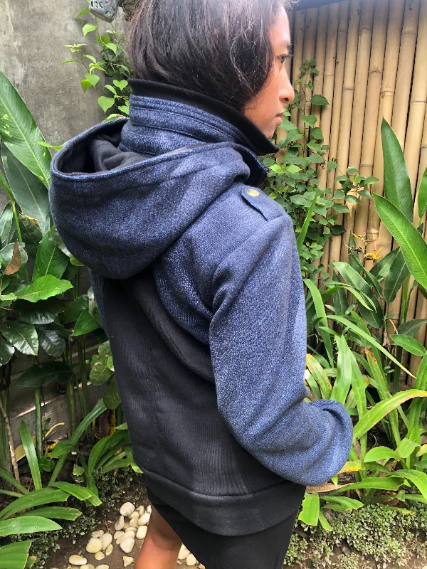 Anniversary Sale Busy Bee Hoodie 2 tone - Heather Blue/Black